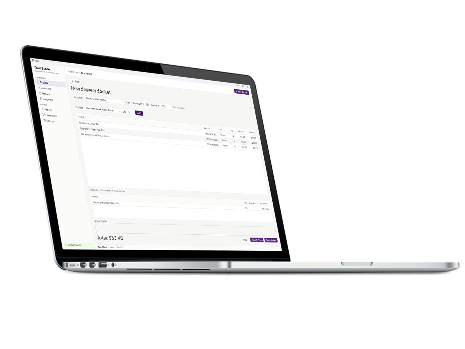 Stokd orders and dockets management