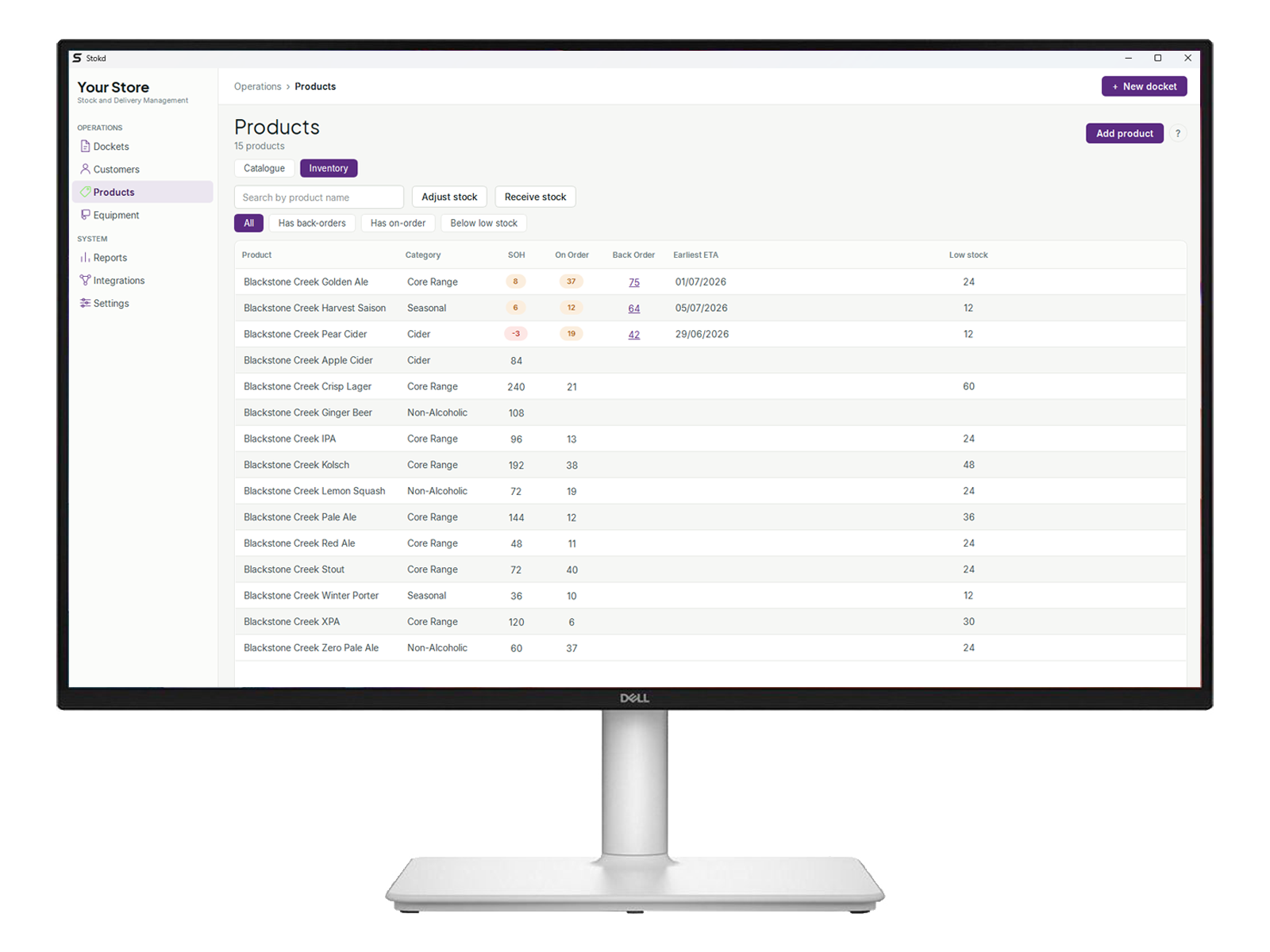 Stokd product catalogue and inventory management