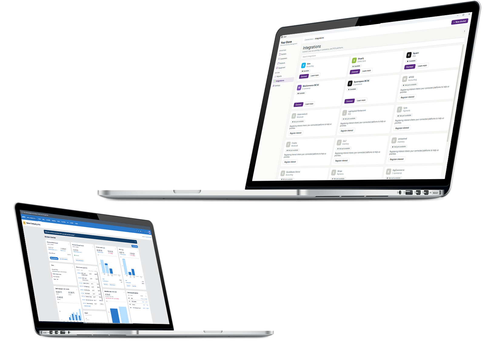 Stokd integrations page and accounting software sync